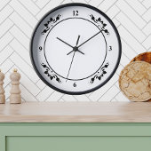 装飾白い黒の顔追加フォトブラック木製 壁時計