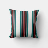 装飾白かあずき色または黒いストライプのな枕家かティール(緑がかった色) クッション (正面)