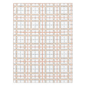 装飾白オレンジブルー詳細グリッドパターン テーブルクロス (正面)