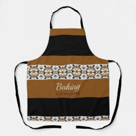 装飾白フローラアクセント模様 エプロン