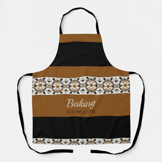 装飾白フローラアクセント模様 エプロン (正面)