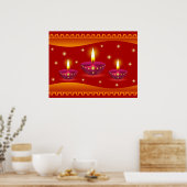 装飾白熱［赤熱］光を放つ灯 ポスター (キッチン)