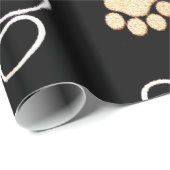 装飾白黒及び金ゴールド動物の足 ラッピングペーパー (ロールコーナー)