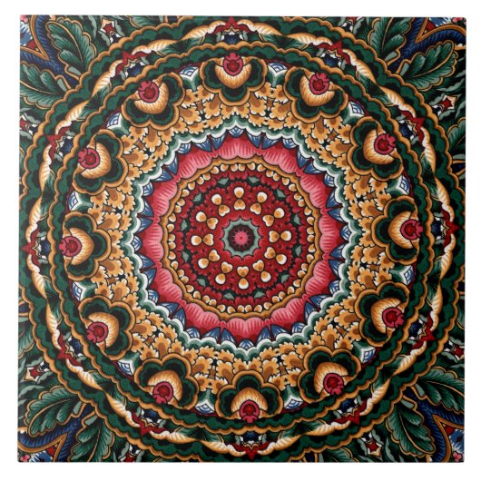 装飾的でイタリアンなマジョリカまたはタラベラのタイル タイル (正面)