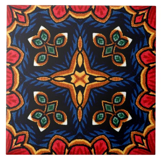 装飾的でイタリアンなマジョリカまたはタラベラのタイル タイル (正面)