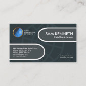 装飾的でスタイリッシュなタブの全体的なデザインのブランド・マネージャ 名刺 (正面)
