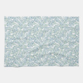 装飾的でストライプのな葉パターン キッチンタオル (横)