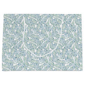 装飾的でストライプのな葉パターン ラージペーパーバッグ (正面)