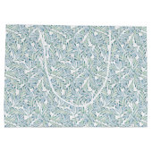 装飾的でストライプのな葉パターン ラージペーパーバッグ (裏面)