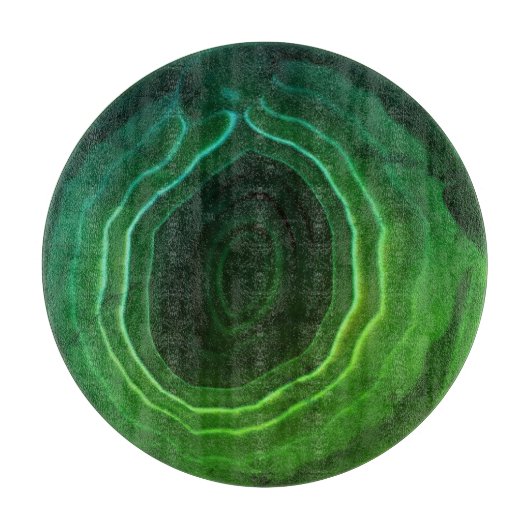 装飾的でモダンな緑の粋な珍しい カッティングボード (正面)