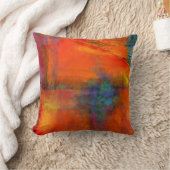 装飾的で抽象的なオレンジ絵画の装飾用クッション クッション (ブランケット)