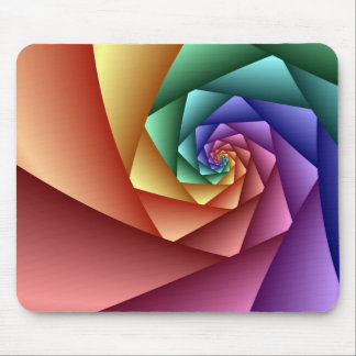 装飾的で抽象的なmousepadの螺線形の虹 マウスパッド