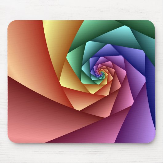 装飾的で抽象的なmousepadの螺線形の虹 マウスパッド (正面)