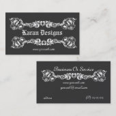 装飾的で華美でクラシックで王室のなモチーフのデザイン 名刺 (正面/裏面)