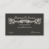 装飾的で華美でクラシックで王室のなモチーフのデザイン 名刺 (裏面)