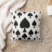 装飾的で黒いスペードのトランプのカジノの芸術 クッション (ブランケット)