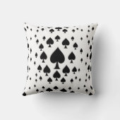 装飾的で黒いスペードのトランプのカジノの芸術 クッション (裏面)