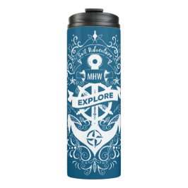 装飾的ないかりのカスタムなモノグラムのタンブラー タンブラー