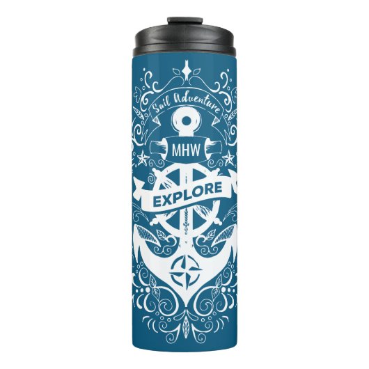 装飾的ないかりのカスタムなモノグラムのタンブラー タンブラー (正面)