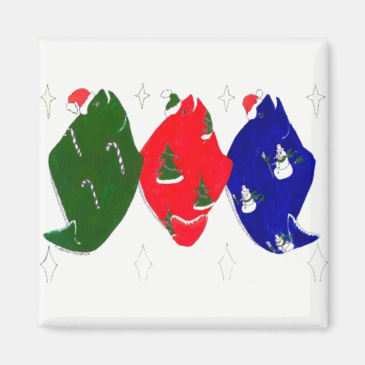 装飾的なお洒落アラスカクリスマスハリファイ マグネット (正面)