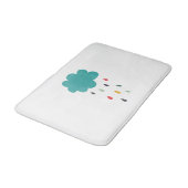 装飾的なかわいくカラフルな雨雲"雨雨" バスマット (アングル)