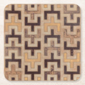 装飾的なアフリカの泥布模様 スクエアペーパーコースター (正面)