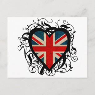 装飾的なイギリスハート ポストカード