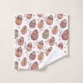 装飾的なイースターエッグパターン|タオルセット バスタオルセット (ウォッシュタオル)