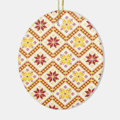 装飾的なウクライナのクロスステッチ陶芸オーナメント セラミックオーナメント (左)
