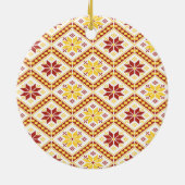 装飾的なウクライナのクロスステッチ陶芸オーナメント セラミックオーナメント (裏面)