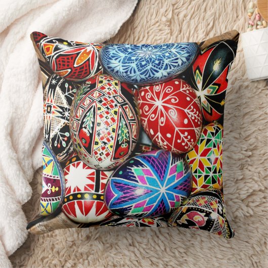 装飾的なウクライナの復活卵 クッション (ブランケット)