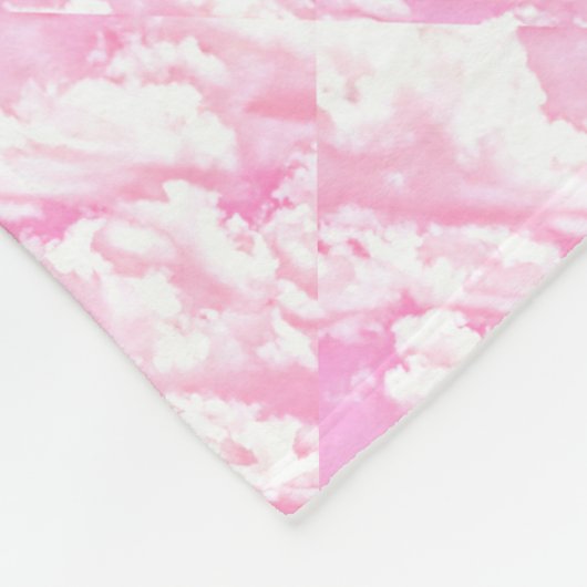 装飾的なエレガントソフトパウダーピンクの雲 フリースブランケット (角)