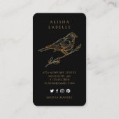 装飾的なエレガント切り裂き鳥のロゴ白 名刺 (裏面)