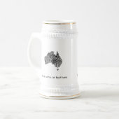 装飾的なオーストラリアの地図 ビールジョッキ (正面左)