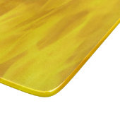 装飾的なガラスまな板6" x7"炎の黄色 カッティングボード (角)