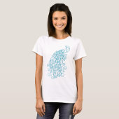 装飾的なクジャクのデザインの女性用Tシャツ Tシャツ (正面フル)