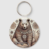 装飾的なクマのイラスト キーホルダー (裏面)