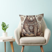 装飾的なクマのイラスト クッション (椅子)