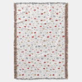 装飾的なクリスマスをテーマにした模様 スローブランケット (正面縦)