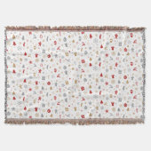 装飾的なクリスマスをテーマにした模様 スローブランケット (正面)