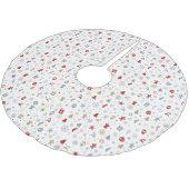 装飾的なクリスマスをテーマにした模様 ブラッシュドポリエステルツリースカート (アングル)