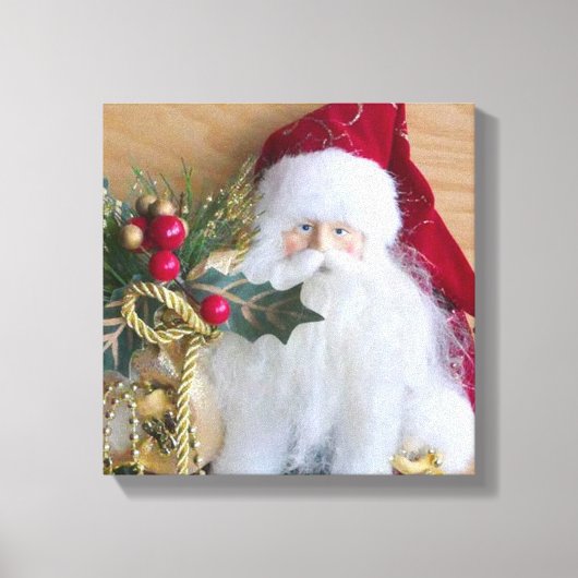 装飾的なクリスマスサンタ キャンバスプリント (正面)