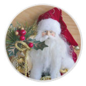 装飾的なクリスマスサンタ セラミックノブ (正面)