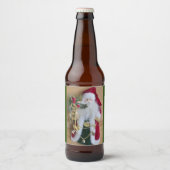 装飾的なクリスマスサンタ ビールラベル (正面)