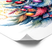 装飾的なクリスマススケッチの木のポスター ポスター (角)