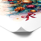 装飾的なクリスマススケッチの木のポスター ポスター (角)