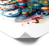 装飾的なクリスマススケッチの木のポスター ポスター (角)