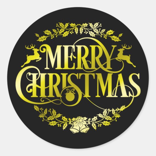 装飾的なクリスマスツリー ラウンドシール (正面)