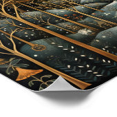 装飾的なクリスマスフォレスト ポスター (角)