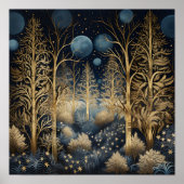 装飾的なクリスマスフォレスト ポスター (正面)